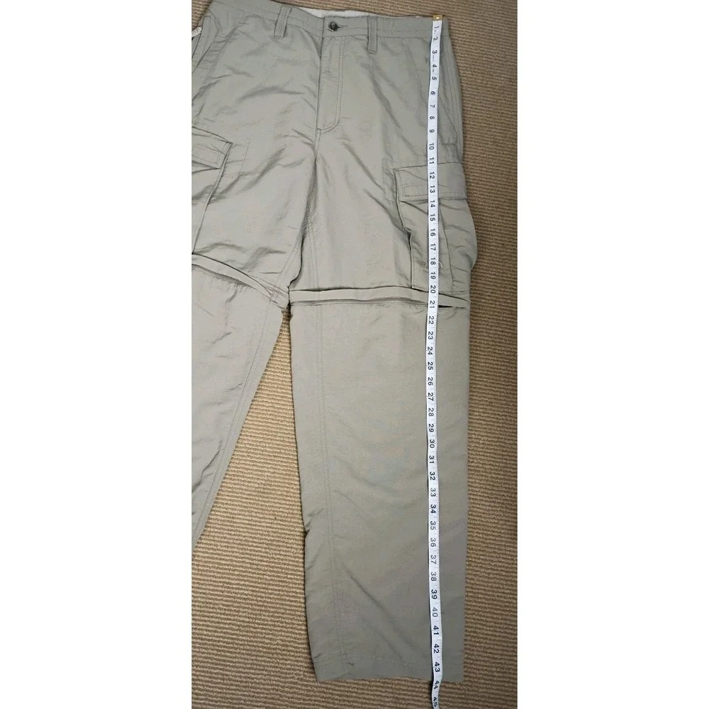 The North Face Vintage Convertible Pants Sz  34  Never Stop Exploring Tan Nylon